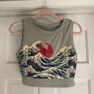 Wave Print Crop Top